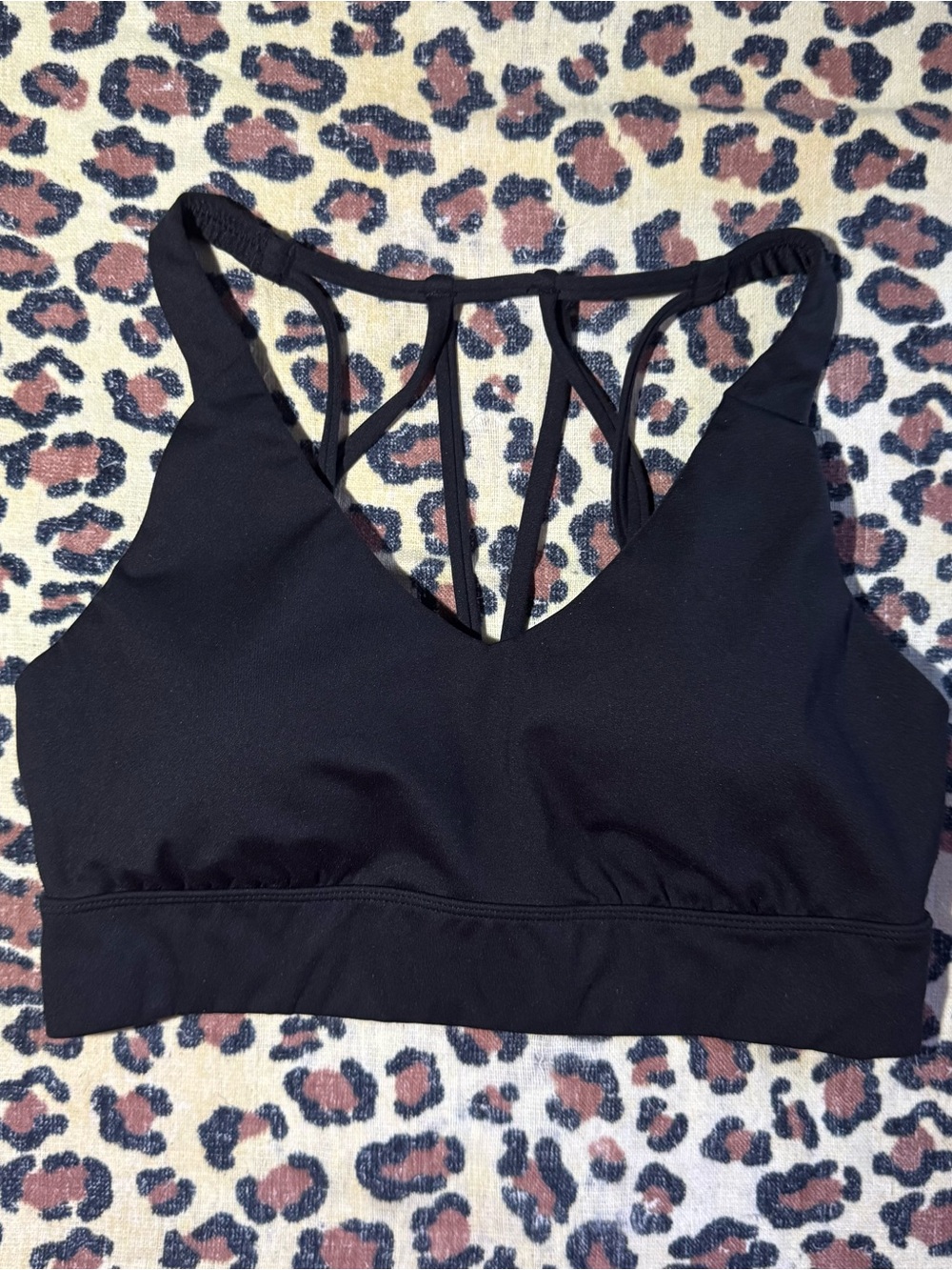 all in motion Black Strappy Back Sports Bra Pilates Yoga - Picture 2 of 11